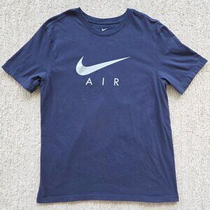 Nike Air Crew Neck Graphic Tee T-Shirt Navy Blue Swoosh Short Sleeve Mens Medium